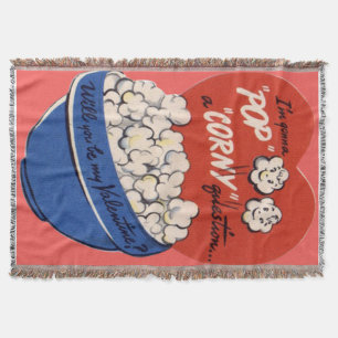 Vintage Retro Popcorn Valentinstag-Postkarte Decke