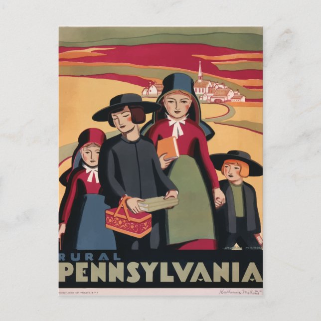 Vintage Retro-Postkarte Pennsylvania USA Postkarte (Vorderseite)