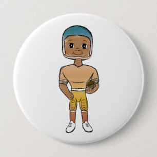 vintage retro Rainbow Football Player Button