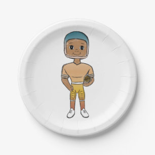 vintage retro Rainbow Football Player Pappteller