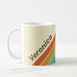 Vintage Retro Rainbow Striped with Name Kaffeetasse