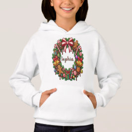 Vintage Retro Red Candy Cane Wonderland Christmas Hoodie