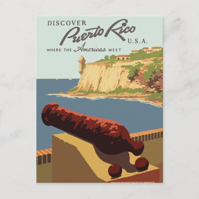 Vintage Retro-Reise Postkarte Puerto Rico (Vorderseite)