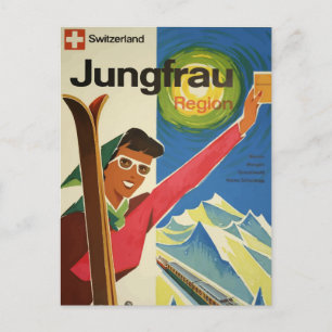 Vintage Retro-Reisepostkarte Jungfrau Schweiz Postkarte