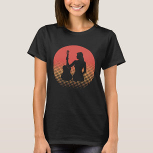 Vintage Retro Rock & Roll Music und Frauengitarre  T-Shirt