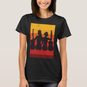 Vintage Retro Rock & Roll Musik und Frau Gitarre L T-Shirt