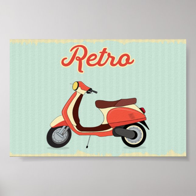 Vintage Retro Roller Poster (Vorne)