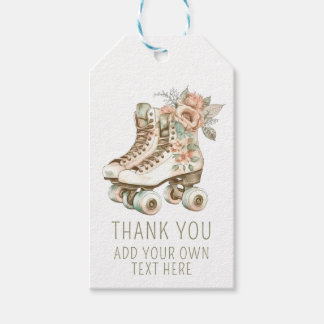 Vintage Retro Roller Skate mit Flor Elegantes Desi Geschenkanhänger