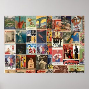 Vintage Retro Russische Filmcollage Sowjetunion Poster