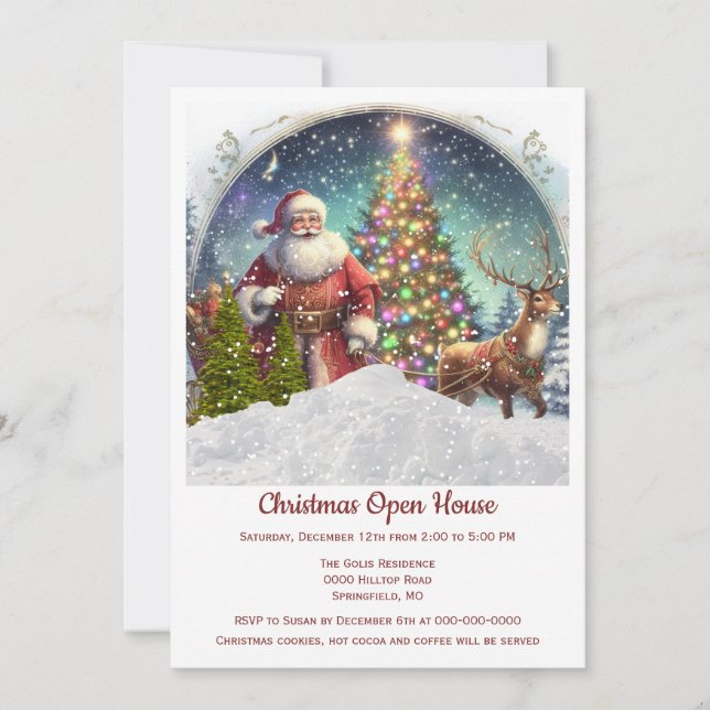 Vintage Retro Santa Claus Noël Invitation (Devant)