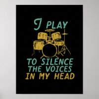 Vintage Retro Schlagzeuger Musikband Drum Player