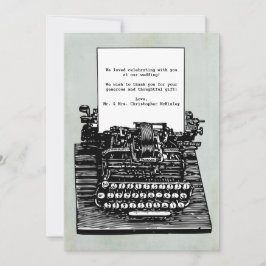Vintage Retro-Schreibmaschine Hochzeit Danke