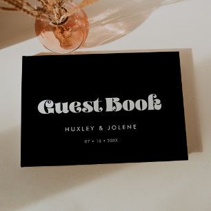 Vintage Retro-Schrift Hochzeit Gästebuch