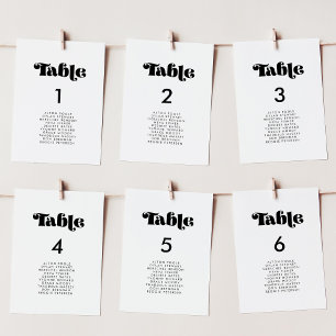 Vintage Retro-Schrift Hochzeit Sitzplan Karten