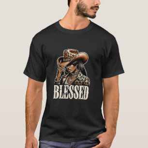 Vintage Retro Schwarze Western Cowgirl Afrikanisch T-Shirt