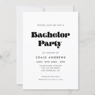 Vintage Retro-Script-Bachelor-Party Einladung