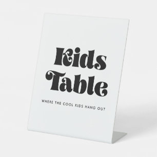 Vintage Retro-Script-Kids-Tabelle Sockelschild