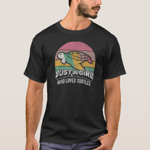 Vintage Retro Sea Turtle Nur ein Mädchen, das lieb T-Shirt