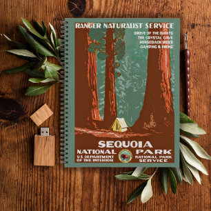 Vintage Retro Sequoia-Nationalpark Reise Notizblock