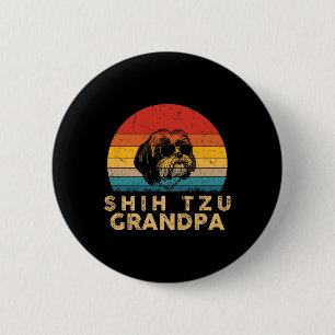 Vintage Retro Shih Tzu Opa Hunde Liebhaber Pfote P Button