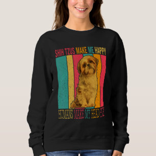 Vintage Retro Shih Tzus machen glückliche Menschen Sweatshirt