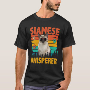 Vintage Retro Siamkatzen-Flüsterer Lustige Katzen- T-Shirt