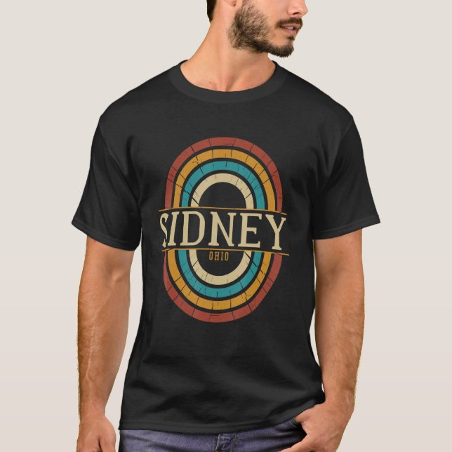 Vintage Retro Sidney Ohio OH Souvenirs T-Shirt (Vorderseite)
