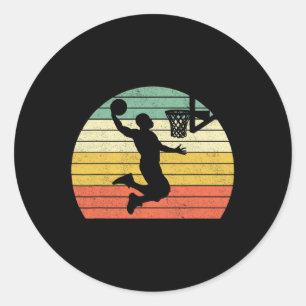Vintage Retro Sketch Dunk Sonnenuntergang farbenfr Runder Aufkleber