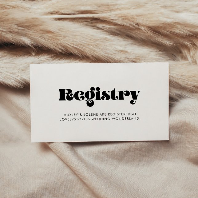 Vintage Retro-Skript Hochzeit-Registrierungskarte Begleitkarte (Von Creator hochgeladen)