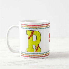 Vintage Retro Softball Letter R Varsity Kaffeetasse