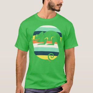 Vintage Retro Sonnenuntergang Chamäleon T-Shirt