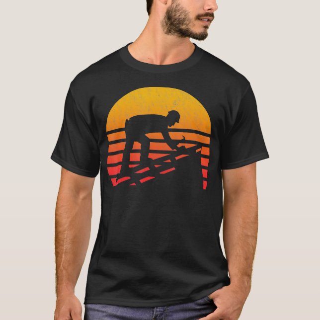 Vintage Retro Sonnenuntergang Dachdecker  T-Shirt (Vorderseite)