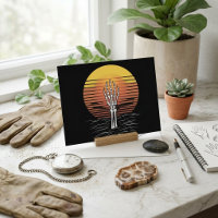 Vintage Retro Sonnenuntergang Skeletthand Hallowee