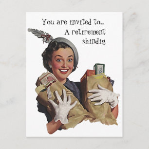 Vintage Retro Spaß Ruhestands-Party Einladungen