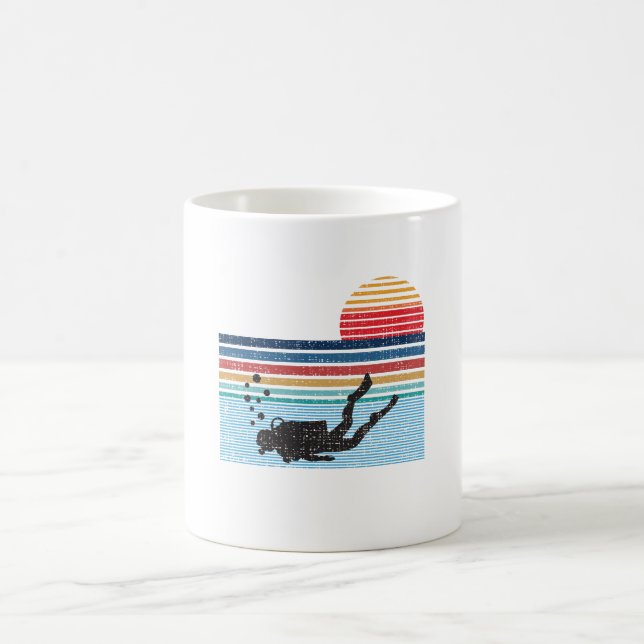 Vintage Retro Sporttauchen-Geschenke für Kaffeetasse (Mittel)