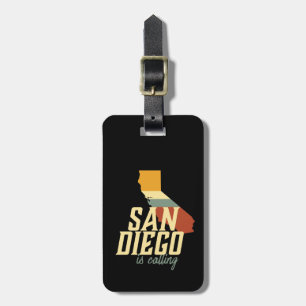 Vintage Retro Stadtplan San Diego Kalifornien USA Gepäckanhänger