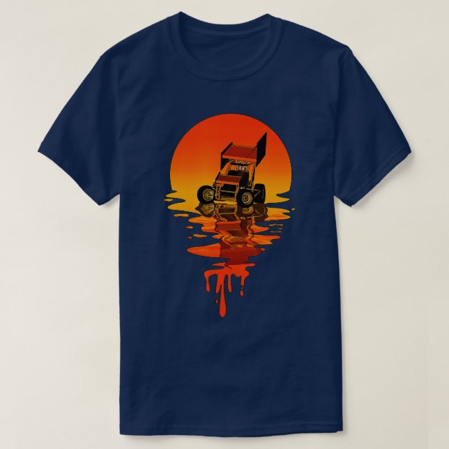 Vintage Retro-Style Sprint Car Racing T-Shirt (Design vorne)