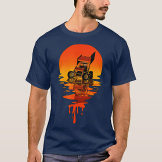 Vintage Retro-Style Sprint Car Racing T-Shirt