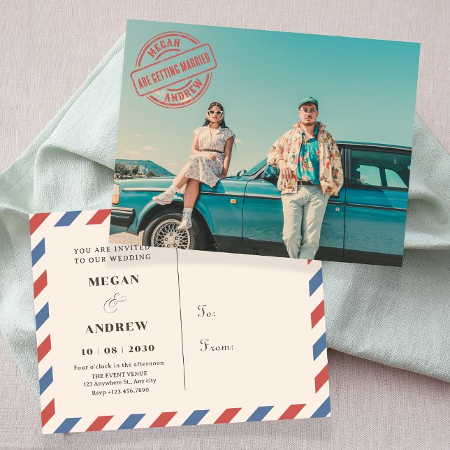 Vintage Retro Stylist Foto Hochzeit Postkarte (Von Creator hochgeladen)