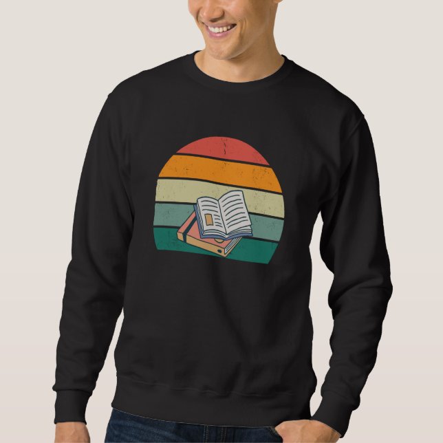 Vintage Retro Sunset Book Reading Book Discussion  Sweatshirt (Vorderseite)