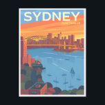 Vintage Retro Sydney Australien Australie Postkarte<br><div class="desc">Vintag,  Retro,  Reisen,  modern,  Aquarell,  Sydney,  Australien,  Australien,  Australien,  Australien,  Australien, </div>