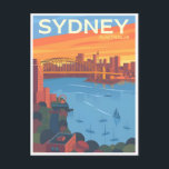 Vintage Retro Sydney Australien Australie Postkarte<br><div class="desc">Vintag,  Retro,  Reisen,  modern,  Aquarell,  Sydney,  Australien,  Australien,  Australien,  Australien,  Australien, </div>