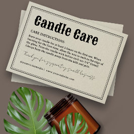 Vintage Retro-Typografie Candle Care Card Dankeskarte