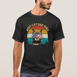 Vintage Retro USA Amerikanische Flagge Sonnenbrill T-Shirt