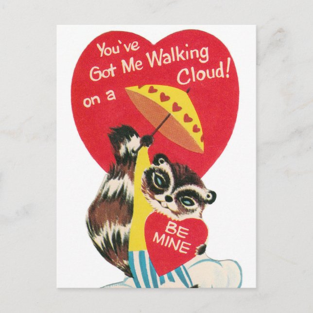 Vintage rétro Valentine animal Carte postale (Devant)