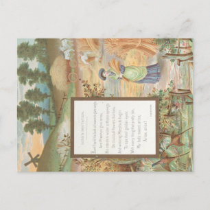Vintage Retro Valentinstag, ländliche Farm Landsch Postkarte
