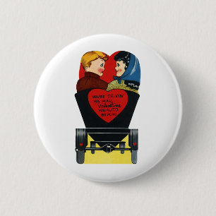 Vintage Retro Valentinstag, Liebe und Romantik Button