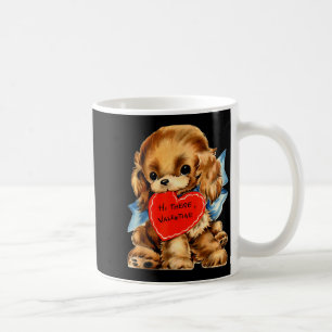 Vintage Retro Valentinstag Welpen-Hund Valentinsgr Kaffeetasse
