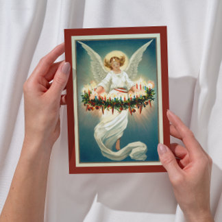 Vintage Retro Victorian Christian Christmas Angel Feiertagspostkarte