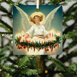 Vintage Retro Victorian Christian Christmas Angel Ornament Aus Metall